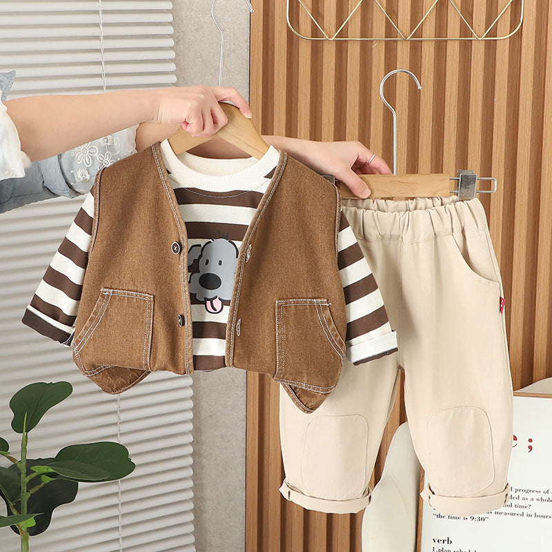 Conjunto Infantil Lístras + Colete 3 Peças