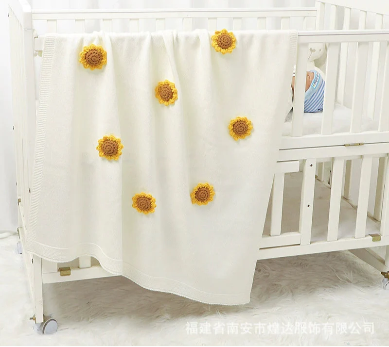Manta Infantil de Tricô Girassol