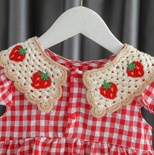 Vestido Infantil Xadrez Moranguinhos