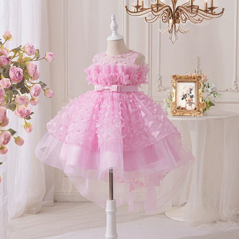 Vestido Infantil de Festa Tule Borboletas