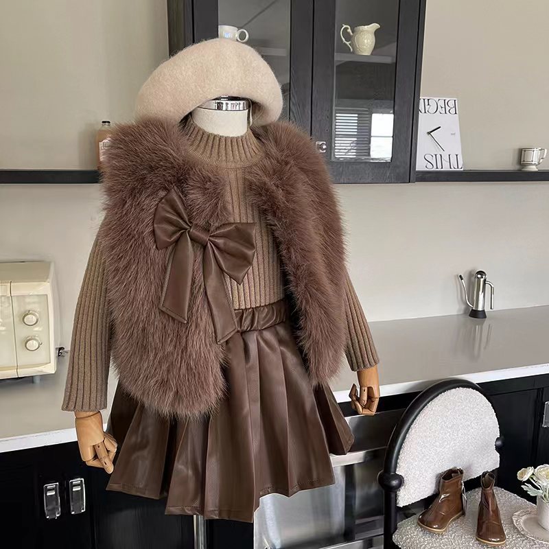 Conjunto Infantil Feminino 3 Peças Pelinhos e Lacinho