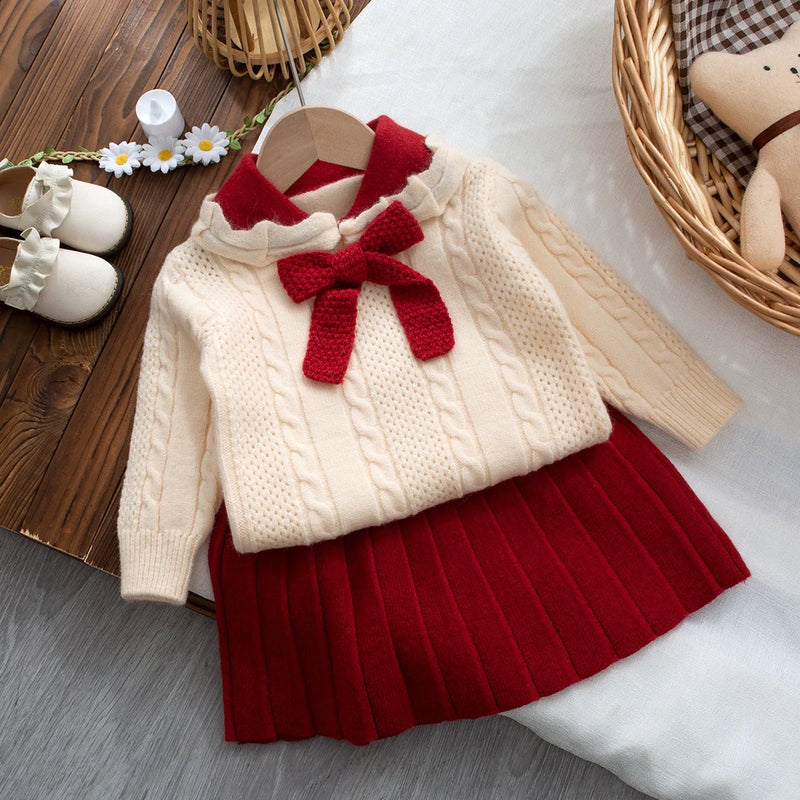 Conjunto Infantil Vermelho Tricõ