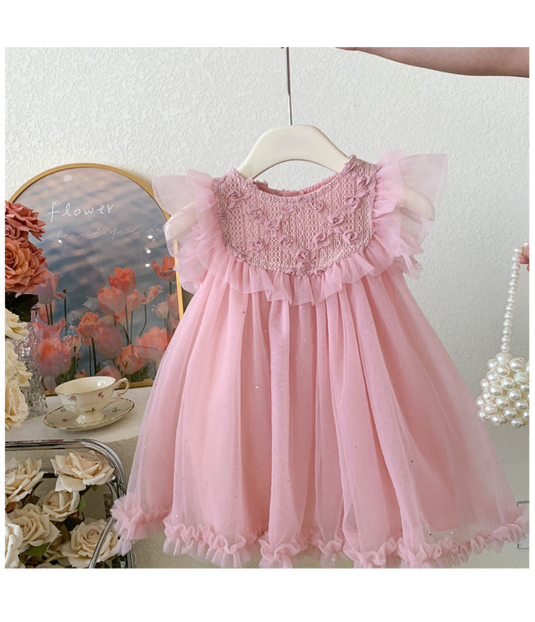 Vestido Infantil Tule Florzinhas