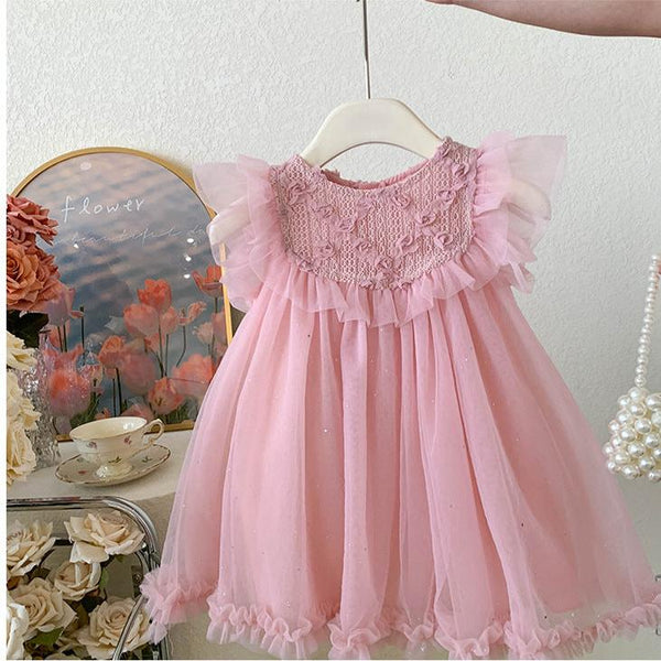 Vestido Infantil Tule Florzinhas