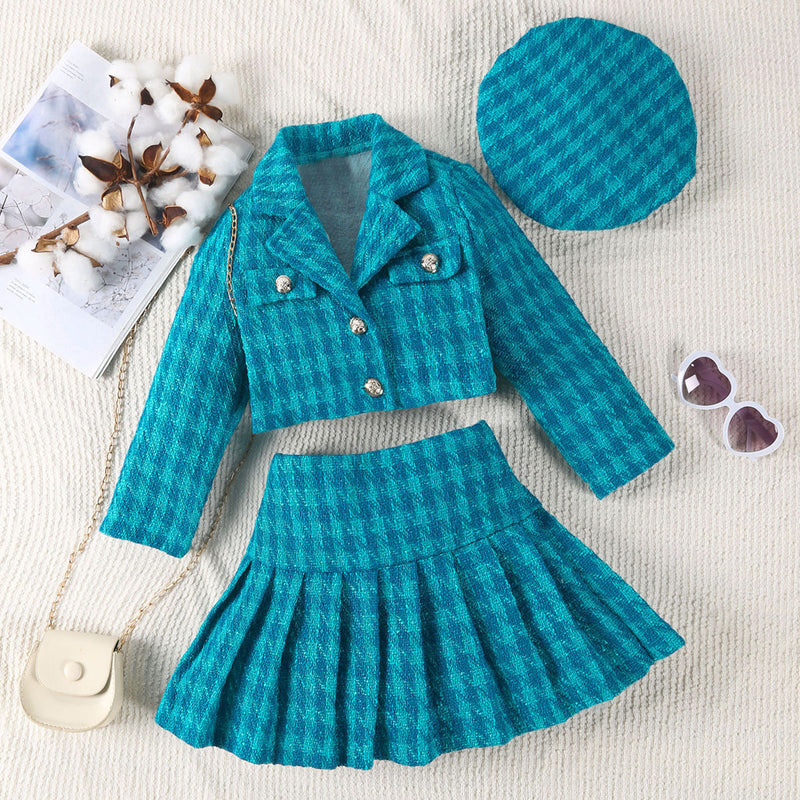 Conjunto Infantil Feminino Tweed Xadrez