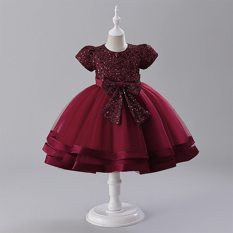 Vestido Infantil Brilhante Lacinho
