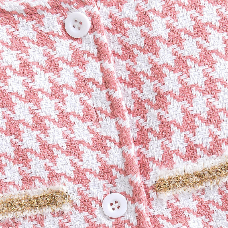 Conjunto Infantil Feminino Tweed Rosa