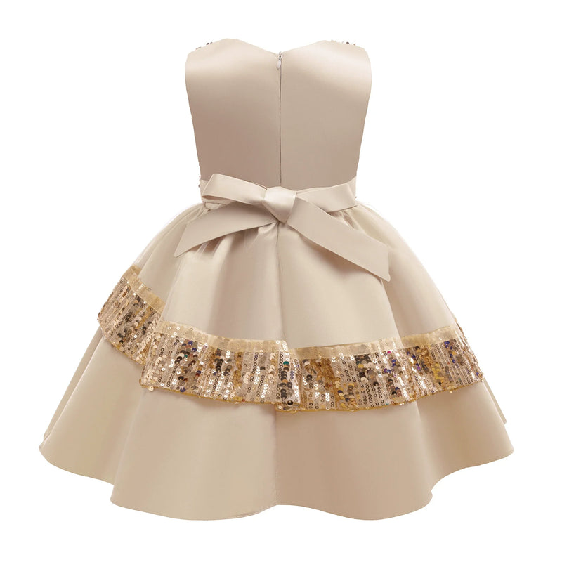 Vestido Infantil de Festa Lantejoulas Lacinho
