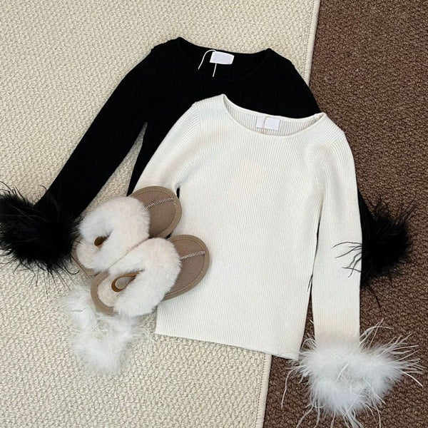 Blusa Infantil Feminina Manga Com Pelinhos