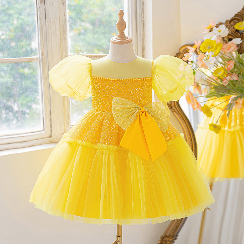 Vestido Infantil De Festa Brilhos Lacinho