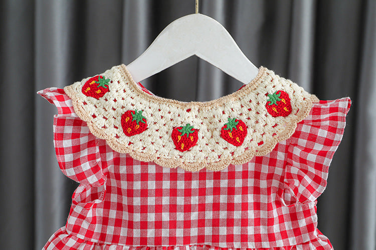 Vestido Infantil Xadrez Moranguinhos