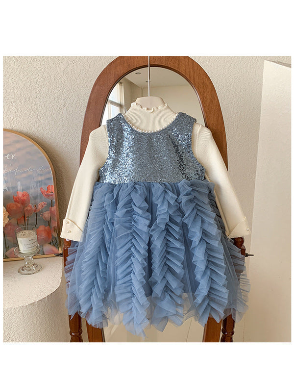 Vestido Infantil Lantejoulas e Tule
