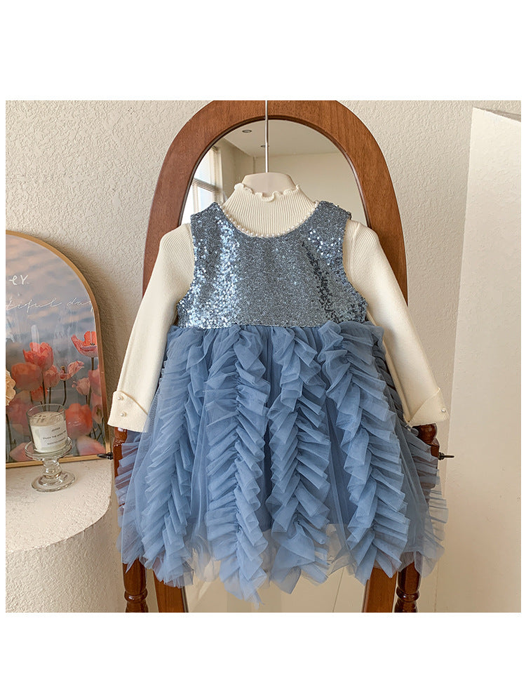 Vestido Infantil Lantejoulas e Tule