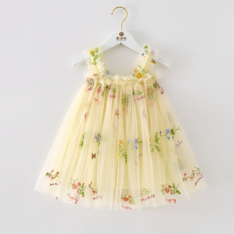 Vestido Infantil Tule Florzinhas