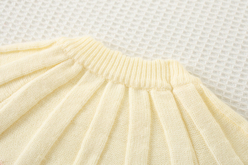 Conjunto Infantil Feminino Tricô Inverno Pompomzinhos