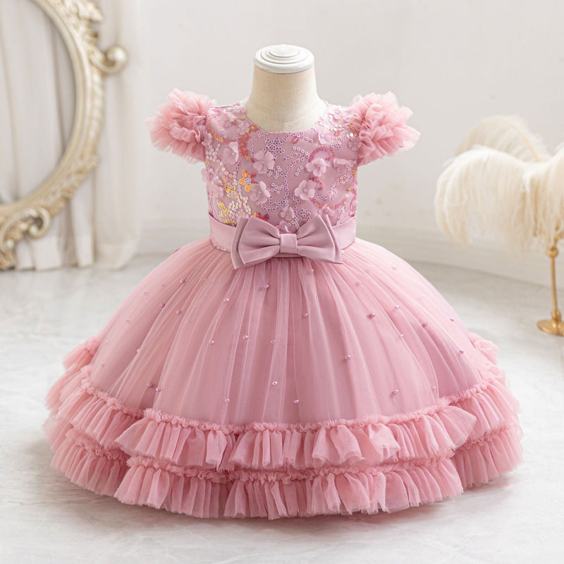 Vestido De Festa Infantil Florzinhas Lacinho