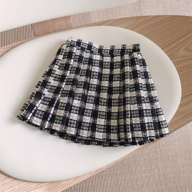 Conjunto Infantil Feminino Xadrez Bolsinhos