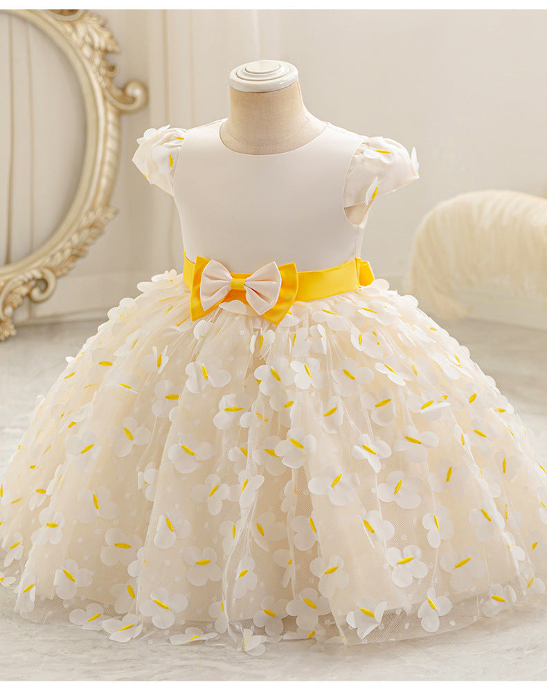Vestido Infantil Florzinhas Amarelas