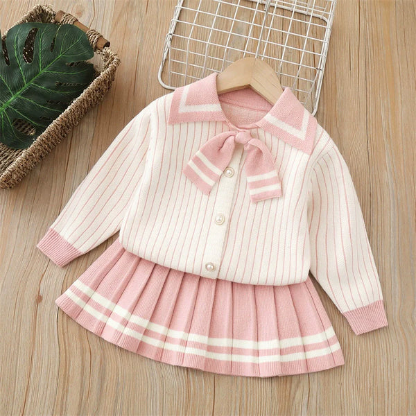 Conjunto Infantil Feminino Tricô Lístras