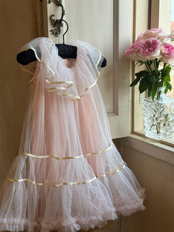 Vestido Infantil de Tule Babados