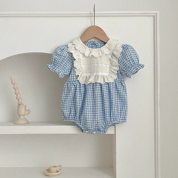 Body Infantil Azul Xadrez