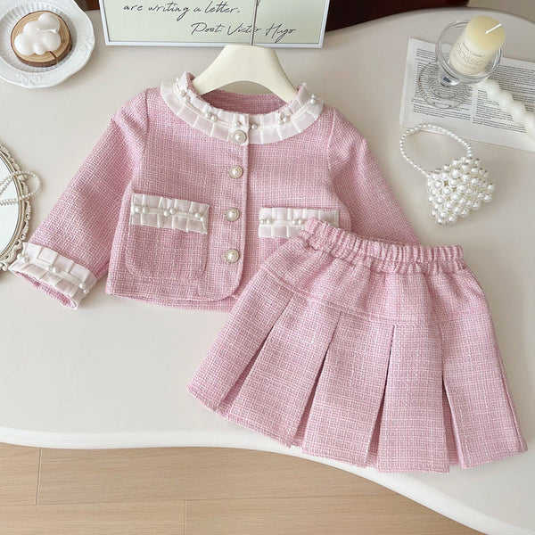 Conjunto Infantil Rosa Pérolas