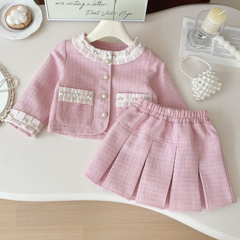Conjunto Infantil Rosa Pérolas