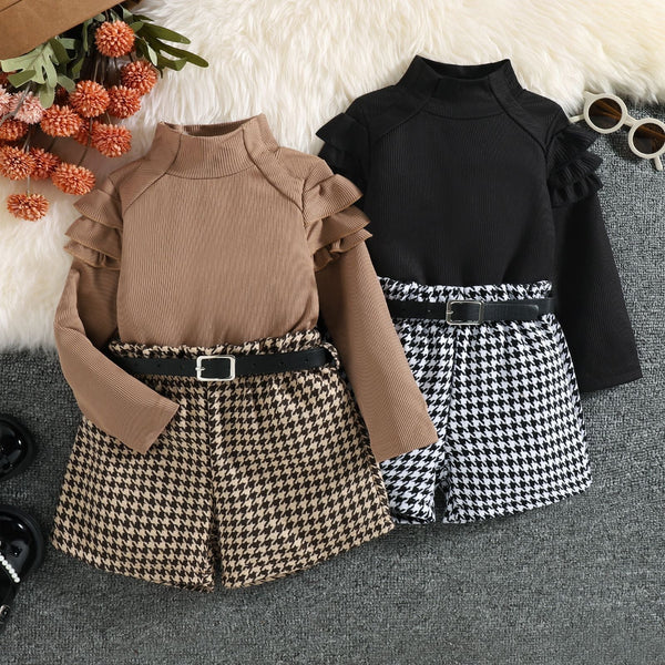 Conjunto Infantil Feminino Xadrez Cintinho