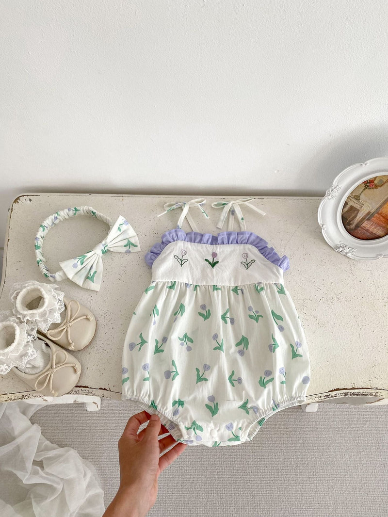 Body Infantil Feminino Verão Tulipas