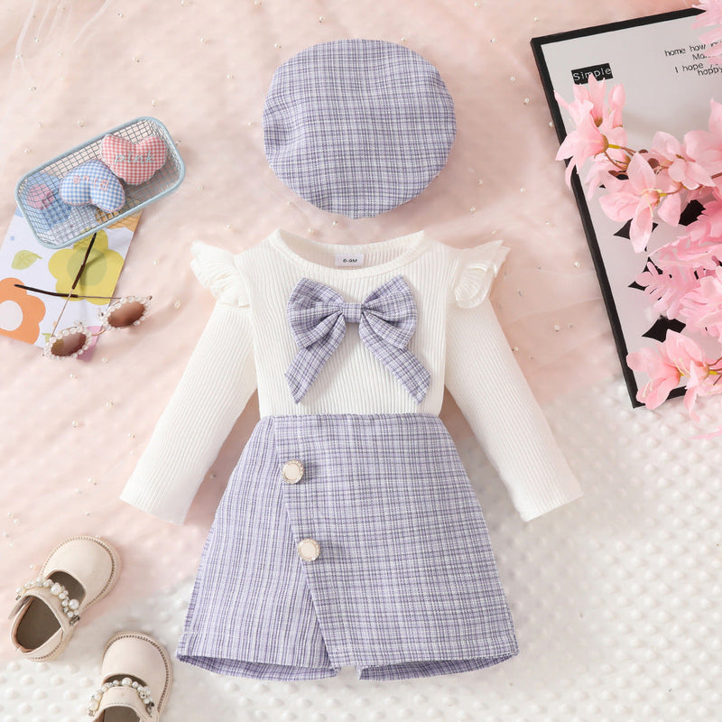 Conjunto Infantil Feminino Tweed Lacinho