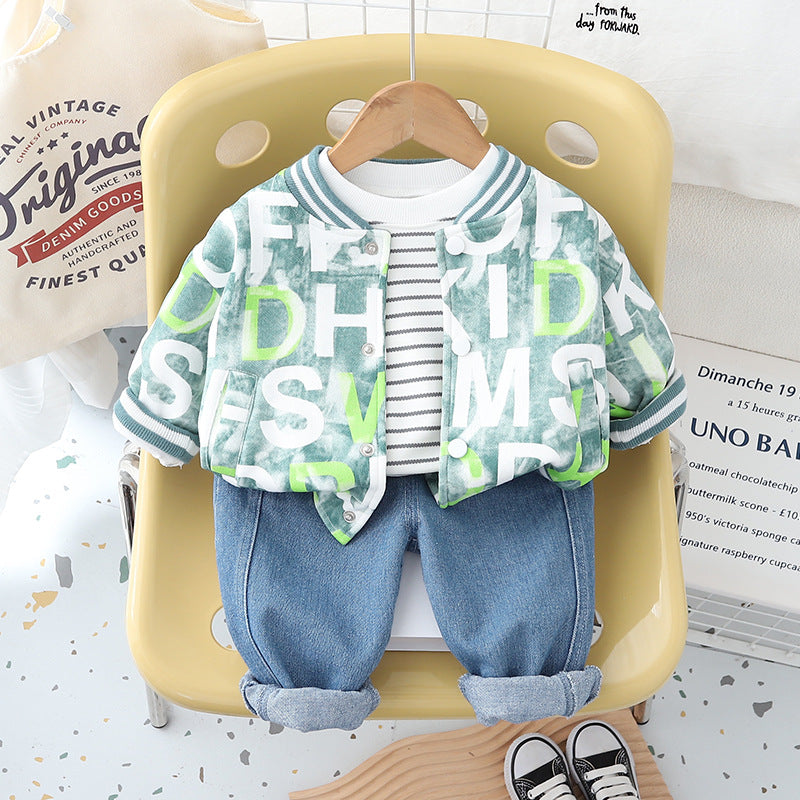 Conjunto Infantil Masculino 3 Peças Letrinha