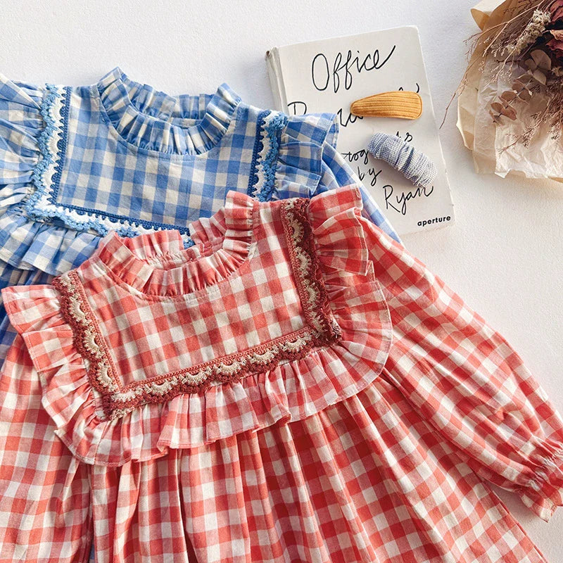 Vestido Infantil Gola Xadrez