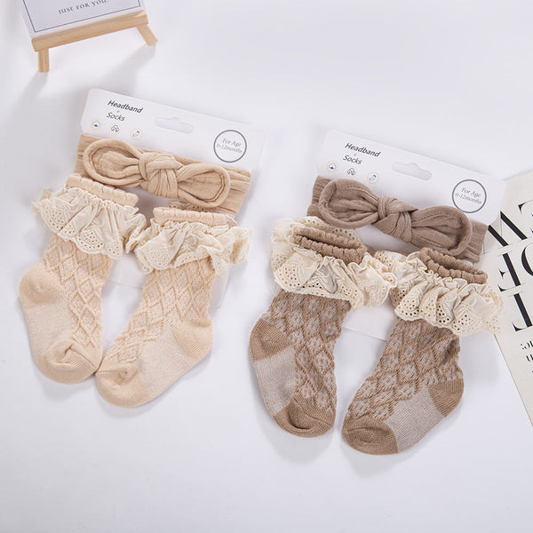 Meia + Faixa De Cabelo Infantil