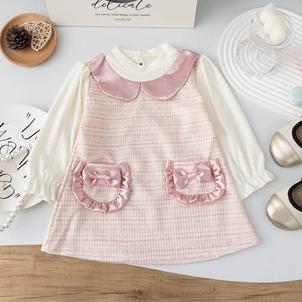 Vestido Infantil Veludo e Lacinho