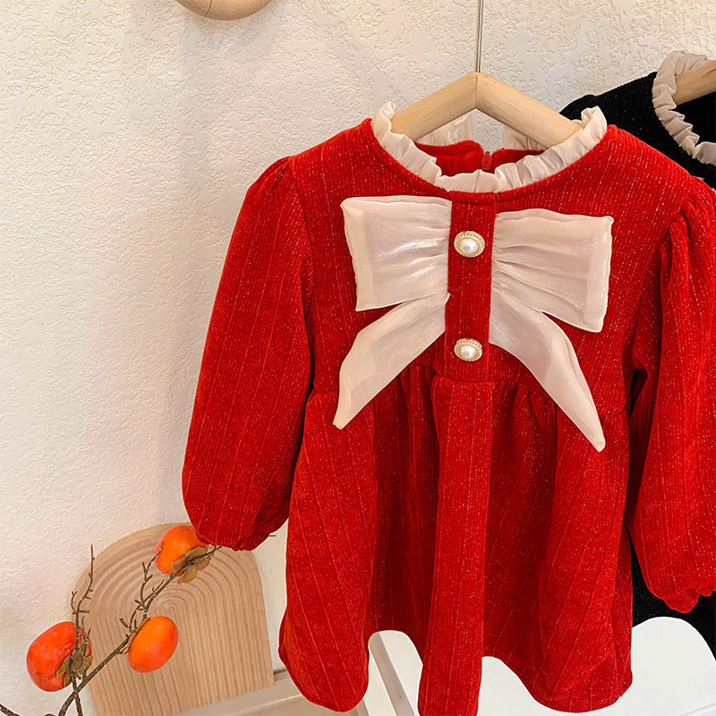 Vestido Infantil Lacinho Pérolas