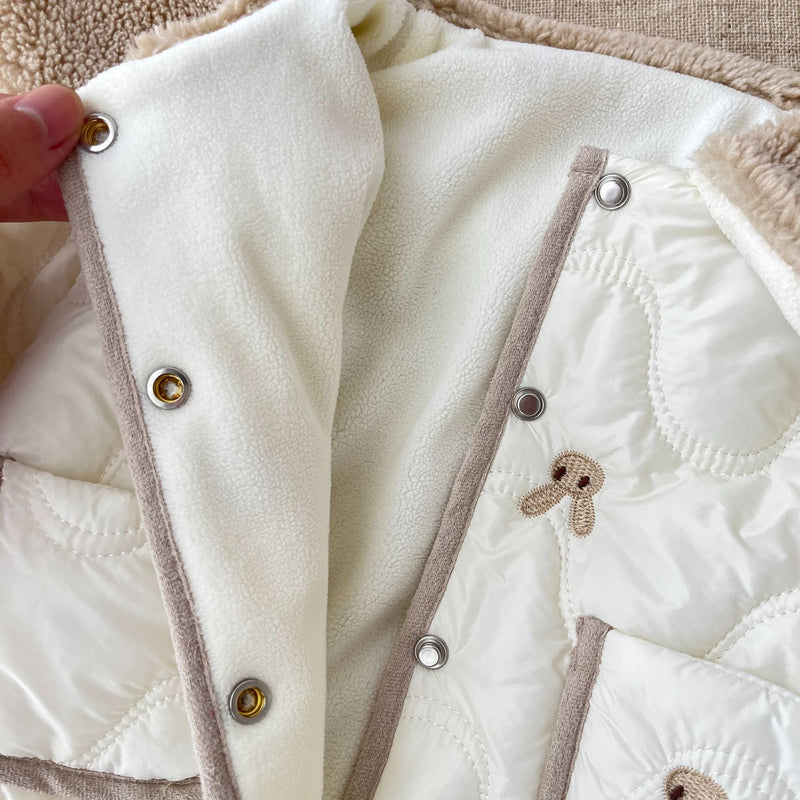 Casaco Infantil Gola Plush Coelhinhos