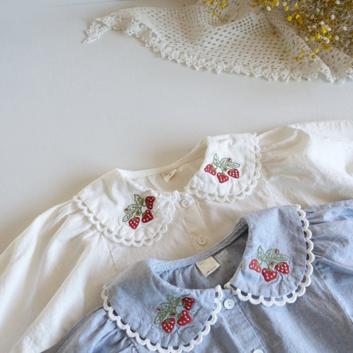 Camisa Infantil Feminina Gola Moranguinhos