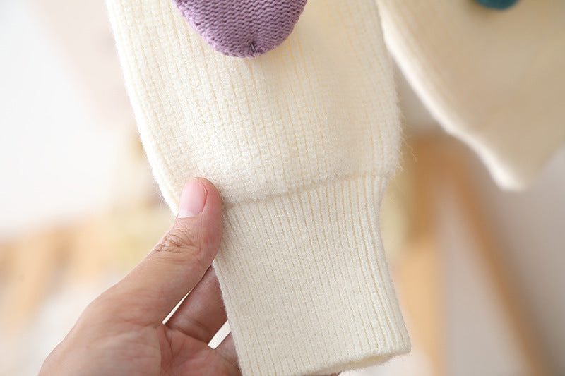 Cardigan Infantil Tricô Coraçõezinhos