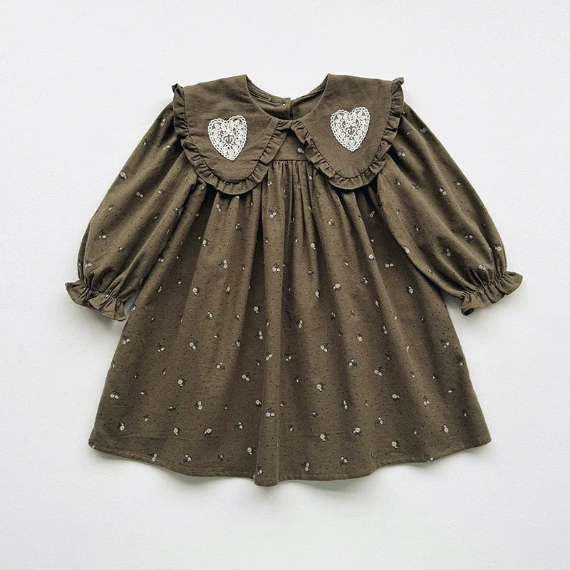 Vestido Infantil Gola Corações