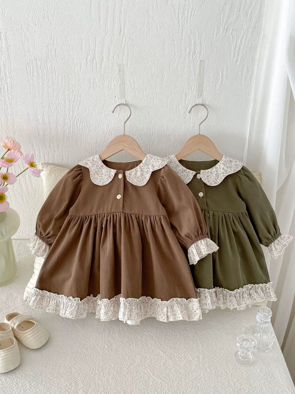 Vestido Infantil Barrados Florzinhas