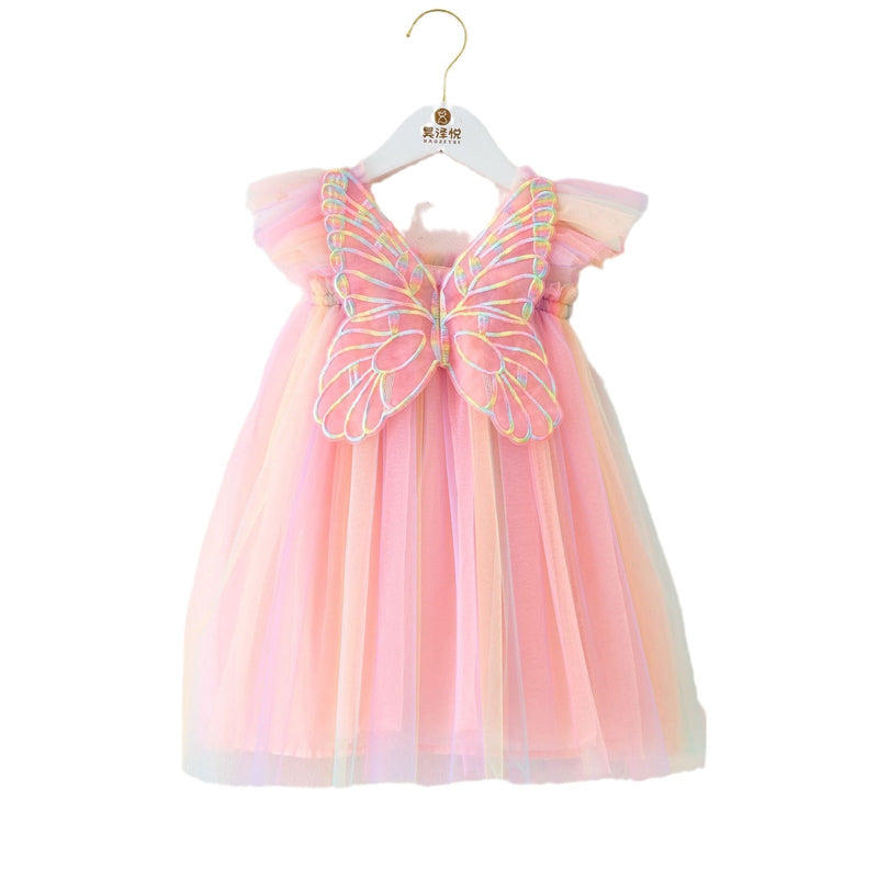 Vestido Infantil Tule Colorido Asinha