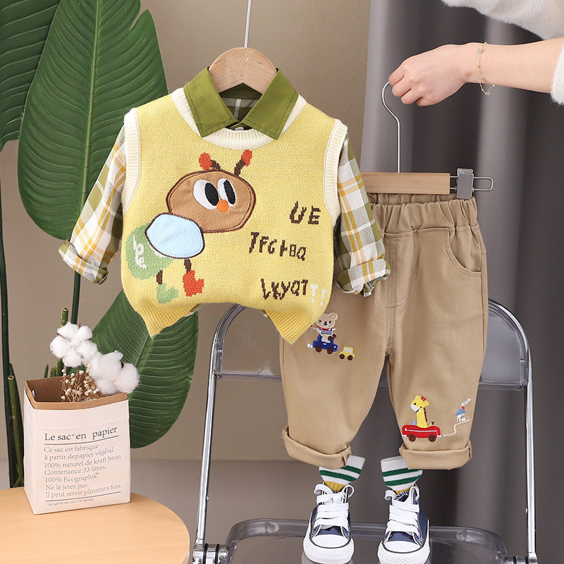 Conjunto Infantil Masculino 3 Peças Bichinhos