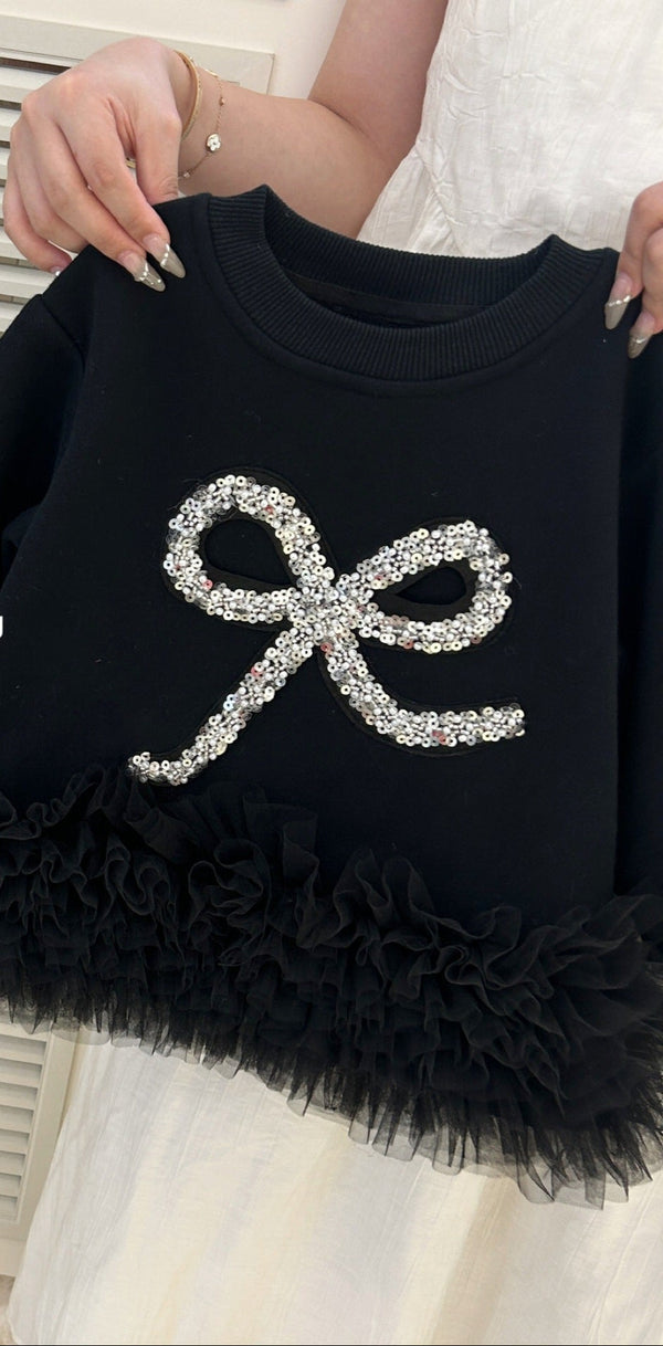 Vestido Infantil Preto Lacinho