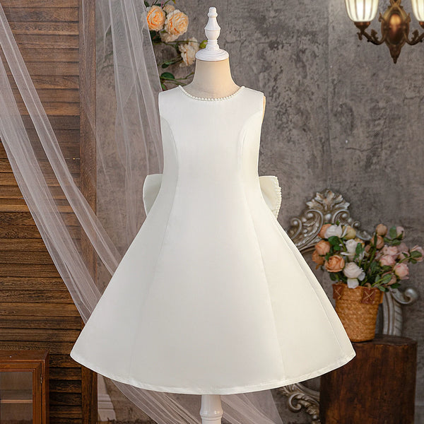 Vestido Infantil Branco Pérolas