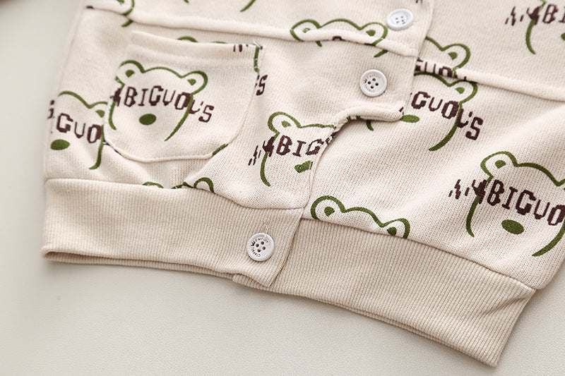 Conjunto Infantil Masculino 3 Peças Ursinho e Carrinho