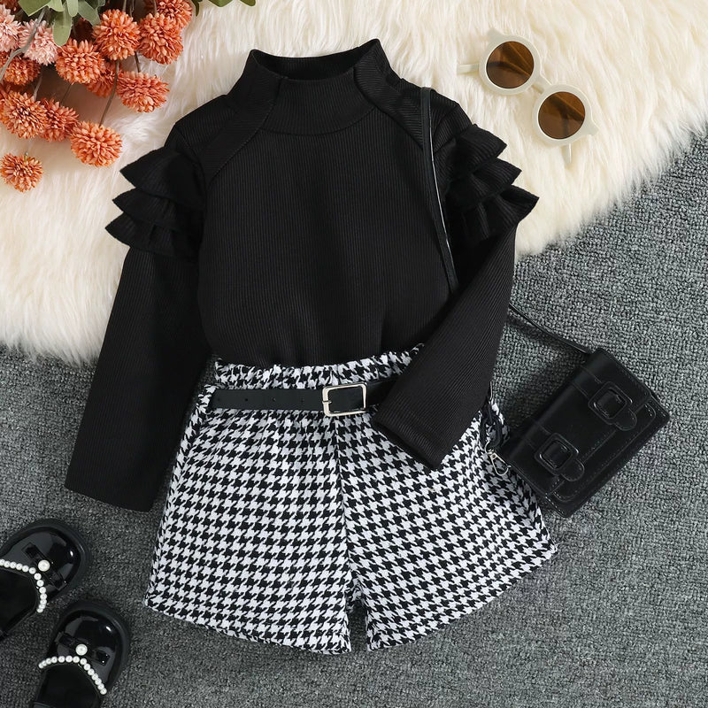 Conjunto Infantil Feminino Xadrez Cintinho