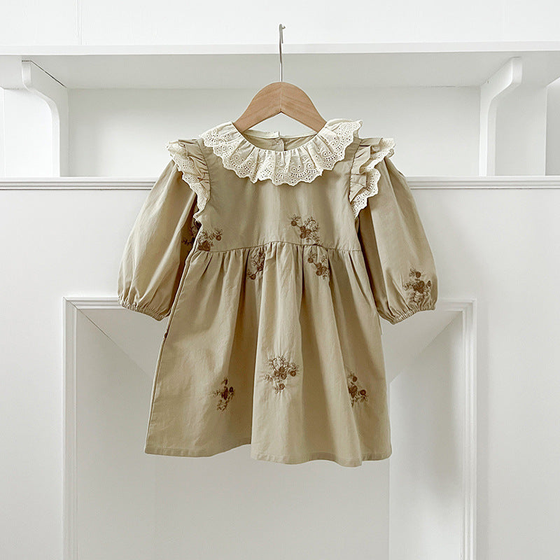 Vestido Infantil Floral Com Rendinha