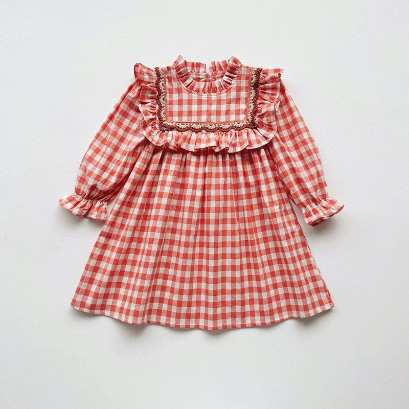 Vestido Infantil Gola Xadrez