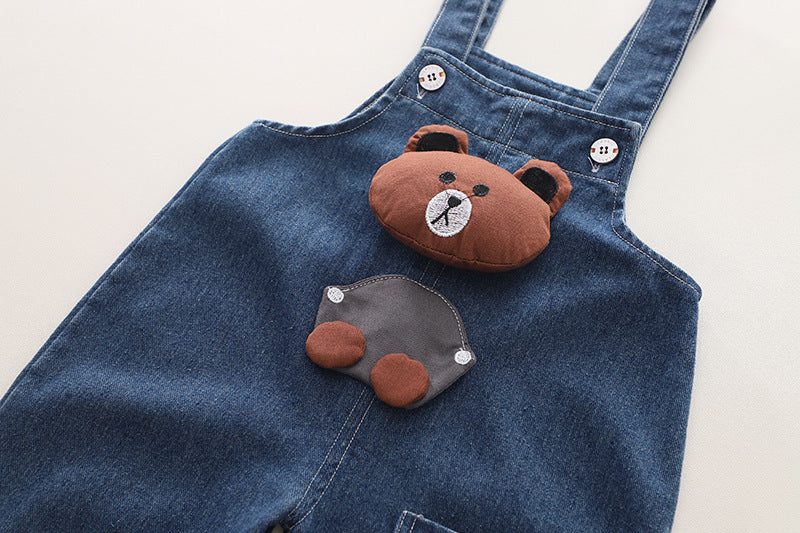 Conjunto Infantil Jardineira Bichinhos + Manga Longa