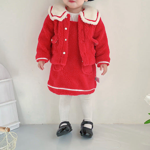 Conjunto Infantil Feminino Vermelho Plush
